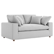 Modway Commix Upholstered Modern Fabric & Wood Loveseat in Light Gray