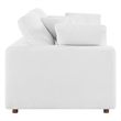 Modway Commix Upholstered Modern Fabric & Wood Loveseat in Pure White