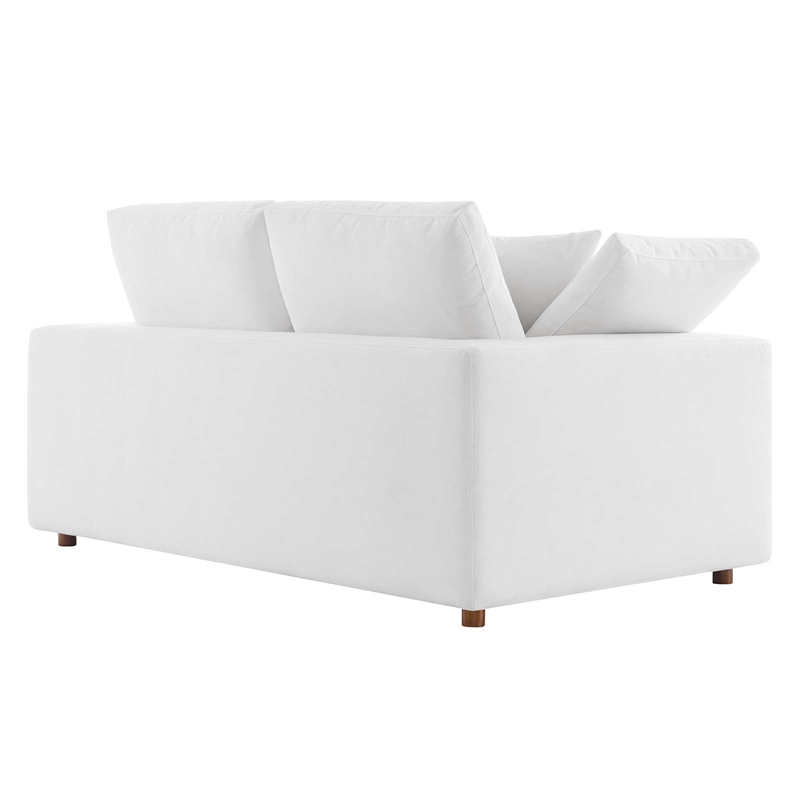 Modway Commix Upholstered Modern Fabric & Wood Loveseat in Pure White