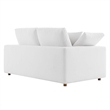 Modway Commix Upholstered Modern Fabric & Wood Loveseat in Pure White