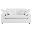 Modway Commix Upholstered Modern Fabric & Wood Loveseat in Pure White