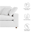 Modway Commix Upholstered Modern Fabric & Wood Loveseat in Pure White