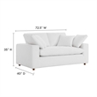 Modway Commix Upholstered Modern Fabric & Wood Loveseat in Pure White