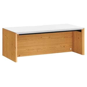 Modway Kinetic 38&quot Wall-Mount Wood Office Desk in White and Natural