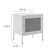 Modway Covelo Metal Nightstand with Adjustable Foot Pads in Light Gray