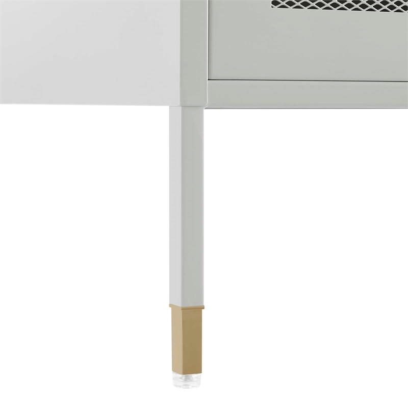 Modway Covelo Metal Side Table with Adjustable Foot Pads in Light Gray