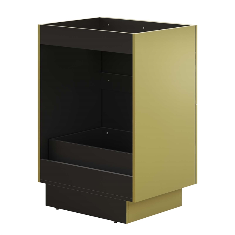 modway quantum 24&quot modern wood bathroom vanity cabinet in gold