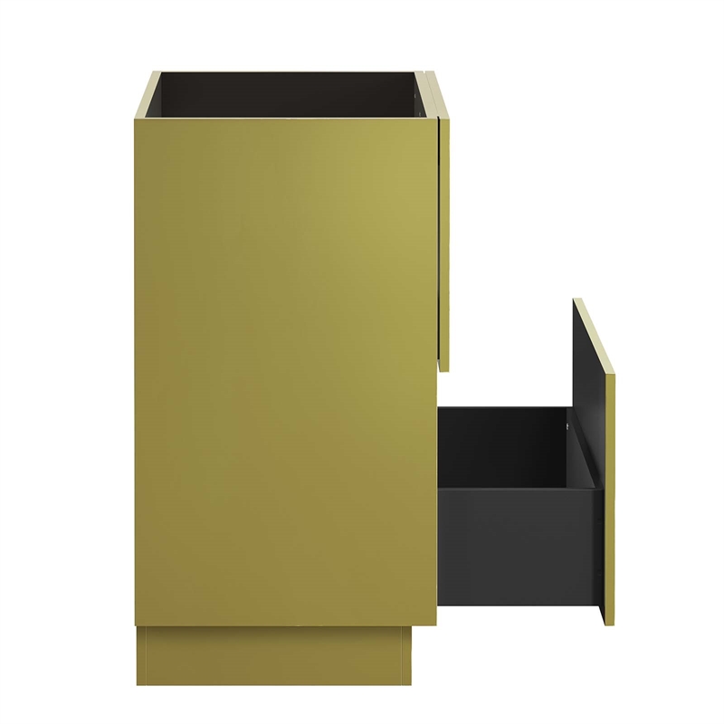 modway quantum 24&quot modern wood bathroom vanity cabinet in gold