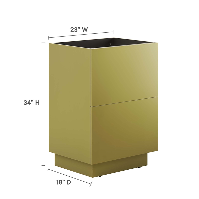 modway quantum 24&quot modern wood bathroom vanity cabinet in gold