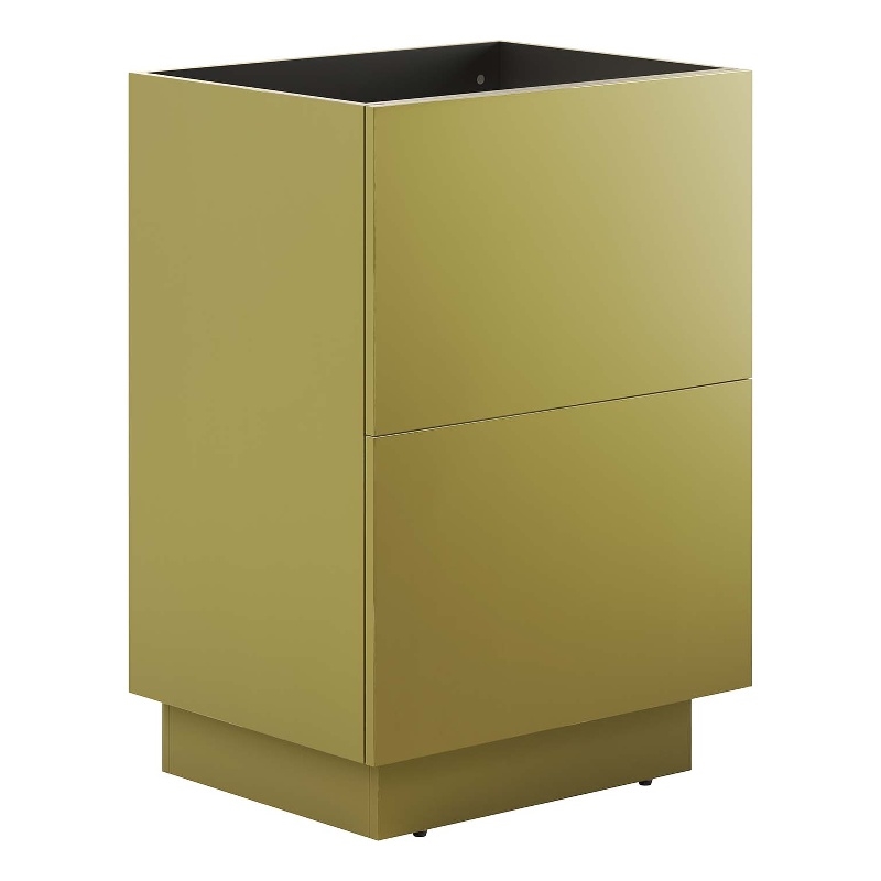 Modway Quantum 24&quot Modern Wood Bathroom Vanity Cabinet in Gold
