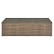 Modway Convene Outdoor Glass & Synthetic Rattan Coffee Table in Brown