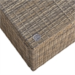 Modway Convene Outdoor Glass & Synthetic Rattan Coffee Table in Brown