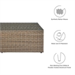 Modway Convene Outdoor Glass & Synthetic Rattan Coffee Table in Brown