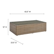 Modway Convene Outdoor Glass & Synthetic Rattan Coffee Table in Brown