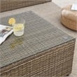 Modway Convene Outdoor Glass & Synthetic Rattan Coffee Table in Brown