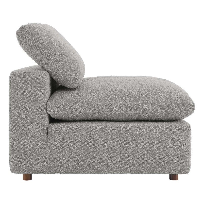 Modway Commix Upholstered Boucle Fabric Armless Chair in Light Gray