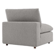 Modway Commix Upholstered Boucle Fabric Armless Chair in Light Gray