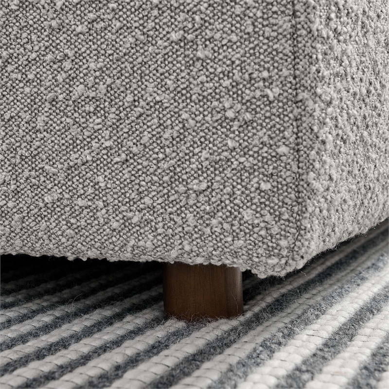 Modway Commix Upholstered Boucle Fabric Armless Chair in Light Gray