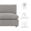 Modway Commix Upholstered Boucle Fabric Armless Chair in Light Gray