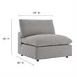 Modway Commix Upholstered Boucle Fabric Armless Chair in Light Gray