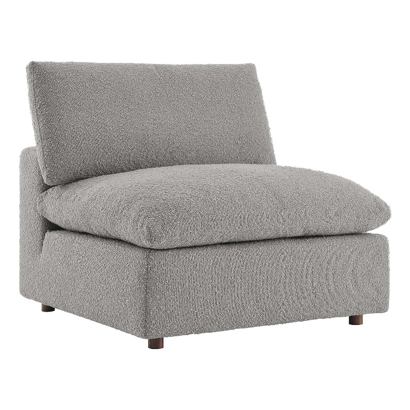 Modway Commix Upholstered Boucle Fabric Armless Chair in Light Gray