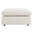 Modway Commix Upholstered Boucle Fabric & Solid Wood Ottoman in Ivory