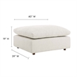 Modway Commix Upholstered Boucle Fabric & Solid Wood Ottoman in Ivory