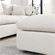 Modway Commix Upholstered Boucle Fabric & Solid Wood Ottoman in Ivory