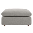 Modway Commix Upholstered Boucle Fabric & Solid Wood Ottoman in Light Gray