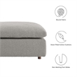 Modway Commix Upholstered Boucle Fabric & Solid Wood Ottoman in Light Gray