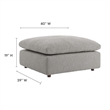 Modway Commix Upholstered Boucle Fabric & Solid Wood Ottoman in Light Gray