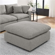 Modway Commix Upholstered Boucle Fabric & Solid Wood Ottoman in Light Gray