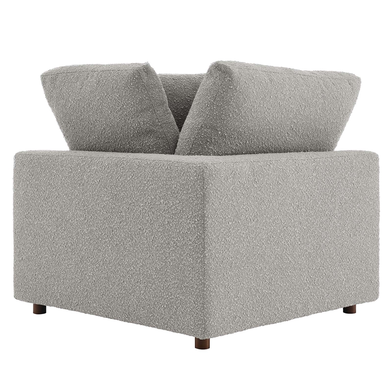 Modway Commix Upholstered Boucle Fabric Corner Chair in Light Gray