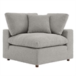 Modway Commix Upholstered Boucle Fabric Corner Chair in Light Gray
