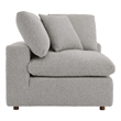 Modway Commix Upholstered Boucle Fabric Corner Chair in Light Gray