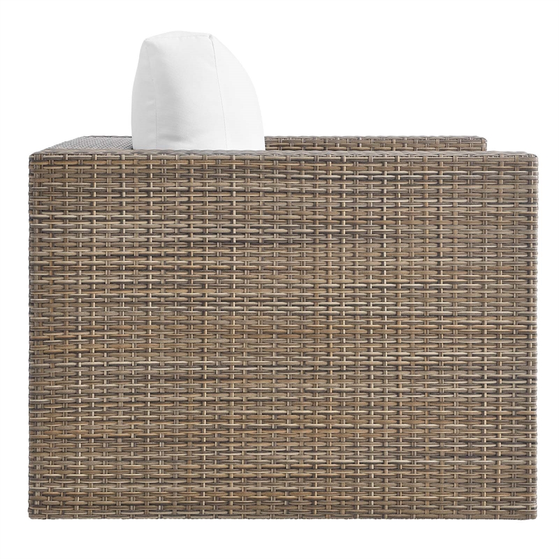 Modway Convene Outdoor 4-Piece Synthetic Rattan Furniture Set in White