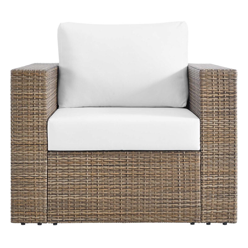 Modway Convene Outdoor 4-Piece Synthetic Rattan Furniture Set in White
