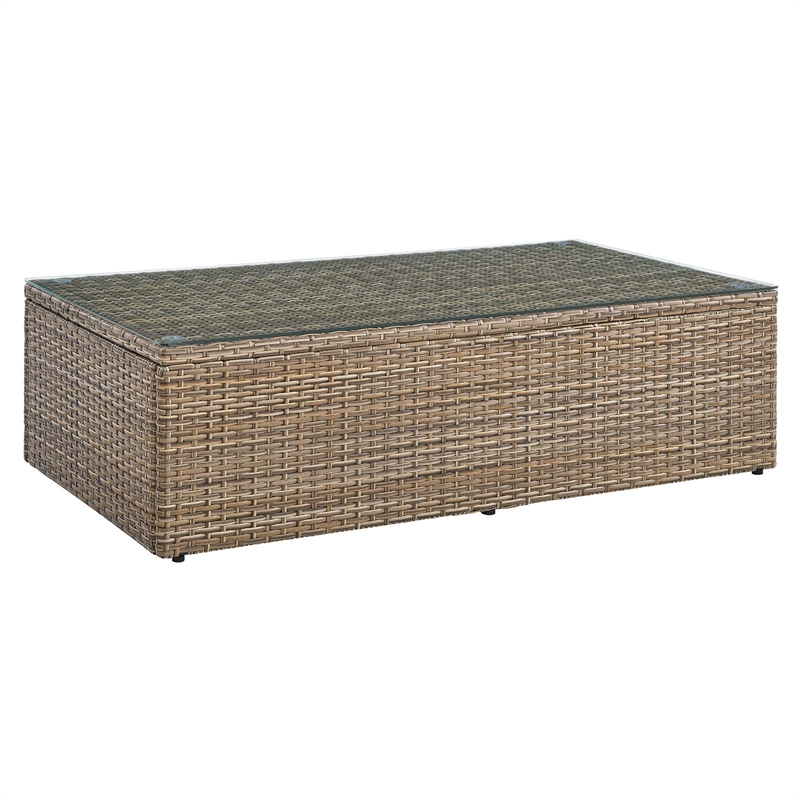 Modway Convene Outdoor 5-Piece Synthetic Rattan Furniture Set in White