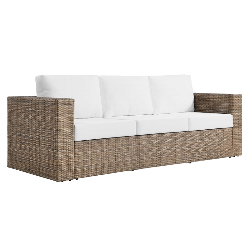 Modway Convene Outdoor 5-Piece Synthetic Rattan Furniture Set in White