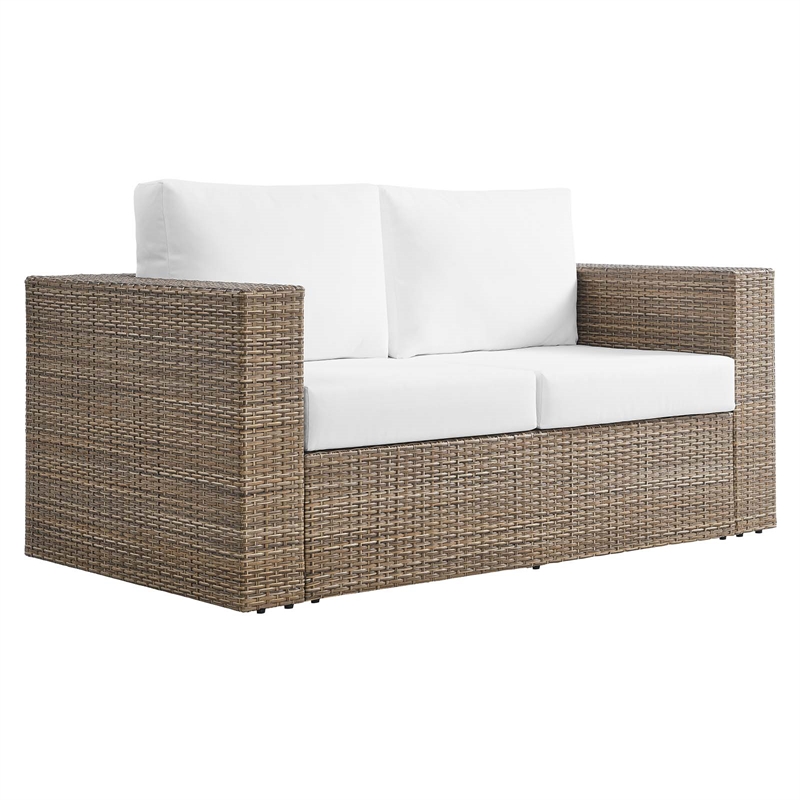 Modway Convene Outdoor 5-Piece Synthetic Rattan Furniture Set in White