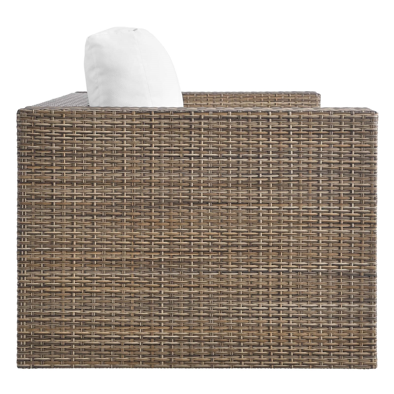 Modway Convene Outdoor 5-Piece Synthetic Rattan Furniture Set in White