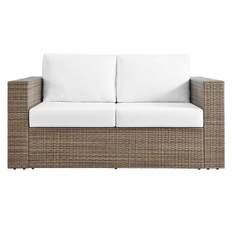 Modway Convene Outdoor 5-Piece Synthetic Rattan Furniture Set in White
