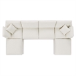 Modway Commix 6-Piece Upholstered Boucle Fabric Sectional Sofa in Ivory