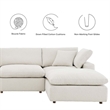 Modway Commix 6-Piece Upholstered Boucle Fabric Sectional Sofa in Ivory