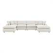 Modway Commix 6-Piece Upholstered Boucle Fabric Sectional Sofa in Ivory