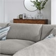 Modway Commix 5-Piece Upholstered Modern Fabric Sectional Sofa in Light Gray