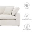 Modway Commix 5-Piece Upholstered Fabric & Wood Sectional Sofa in Ivory