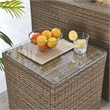 Modway Convene Outdoor Rattan Weave/Aluminum Frame Patio End Table in Brown