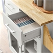 Modway Wood Cuisine Kitchen Cart with Full-Glide Drawers in White/Natural