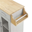 Modway Wood Cuisine Kitchen Cart with Full-Glide Drawers in White/Natural